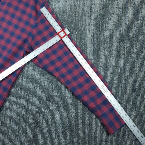 Twillory Shirt Mens XL Red Blue Plaid Button Up Untuckable Tailored Fit Cotton - Picture 11 of 13